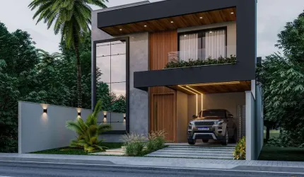 Casa Padrão-Luxo, com 3 suítes com closet, contemporânea e no início do Recreio, dentro de Condomínio com lazer e segurança 24hs.