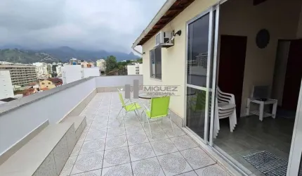 Excelente cobertura a venda na Rua José Higino. varandão, sala ampla em 2 ambientes, banheiro social, 3 quartos, 1 suíte, ambos com armários e climatizados, cozinha espaçosa, área de serviço, 1 vaga d