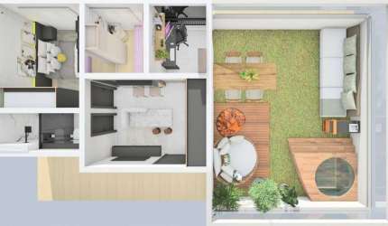 Excelente cobertura para venda com 2 quartos, 63m²
