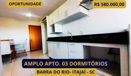Apartamento para Venda em Itajaí, Barra do Rio, 3 dormitórios, 1 suíte, 2 banheiros, 2 vagas