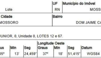 Oportunidade Única em MOSSORO - RN | Tipo: Terreno | Negociação: Venda Online  | Situação: Imóvel