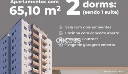 Apartamento com 2 dormitórios à venda, 65 m² por R$ 484.000,00 - Parque Industrial - São José dos Campos/SP