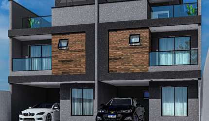 Sobrado Moderno com Terraço – 3 Quartos (1 Suíte) – 140 m² –  3 vagas Garagem Capão Raso _ Unidade 02