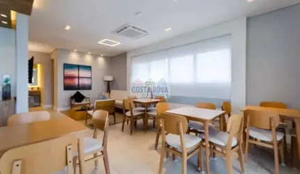 Apartamento novo a uma quadra da Praia, bairro Pompeia, 1 quarto, 1 banheiro, 1 vaga