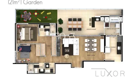 LANÇAMENTO - Apartamento Garden de 121m² úteis, 3 dormitórios, à venda no bairro Itu Novo Centro em Itu