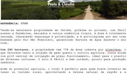 Vende-se excelente propriedade em Jatobá