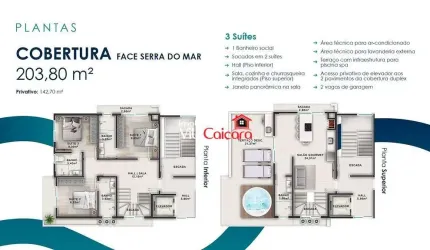 Cobertura duplex na faixa mar com 3 suites