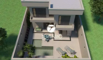 Casa à venda no Reserva Vila Paiva em Varginha com piscina, churrasqueira, 3 suítes e 3 quartos