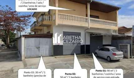 Sobrado com 03 Dormitórios  - 02 Pontos comerciais  à venda, 365 m²por R$ 650.000 - Parque Aeroporto - Taubaté - SP