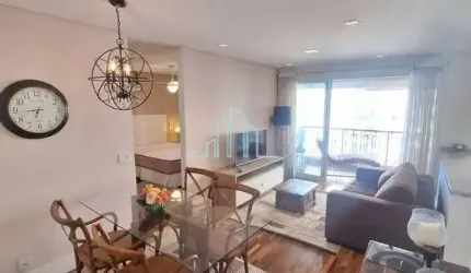 Apartamento com 1 dormitório para alugar, 50m² por R$ 5.780/mês -Alphaville