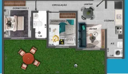 Ed. Residencial Caribe (Vila Haro) - Apartamento terreo com quinta na zona leste de Sorocaba com entrada parcelada