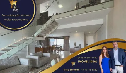 COBERTURA DUPLEX - CENTRO DE MARINGÁ - VISTA PARA O HORIZONTE, CENTRO E BOSQUE.