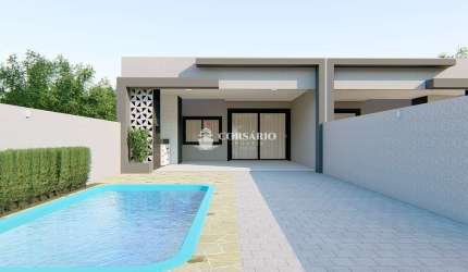 Casas novas com piscina a venda Balneário Leblon