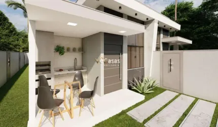 Casa linear Ouro Verde Alto Padrão Pé direito Alto, Piscina e Pé na Areia
