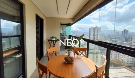 Apartamento para alugar em Santos – 2 quartos, 1 suíte, 75m², 1 vaga, a 1 quadra da praia, lazer completo