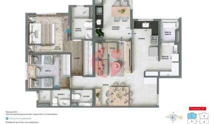 Apartamento para venda com 2 suítes e 2 vaga de garagem com 85m² - Vila Ema