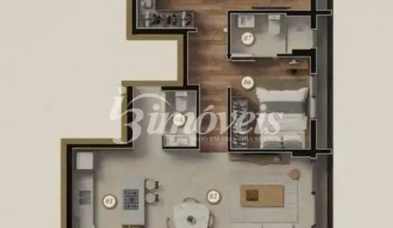 Apartamento à venda, 2 quartos sendo 2 suítes, 1 vaga, Ed. Moradas Atalaia, Bairro Fazenda, Itajaí-SC
