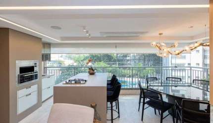 Ibirapuera: Aparamento com 162 m² com 3 suítes, varanda gourmet, 2 vagas.