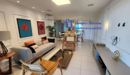 Apartamento frente mar e mobiliado no Golf Ville com 3 suítes.
