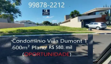 Terreno Condominio Villa Dumont ilha (nao faz fundo para muro do condominio