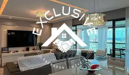 Apartamento à Venda em Salvador-BA, 3 Quartos, 3 Suítes, 2 Salas, 4 Banheiros, 3 Vagas de Garagem - 125m² no Caminho das Árvores