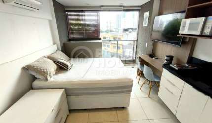 Studio mobiliado para locação de 23,80m², 1 dormitório, terraço e 1 banheiro