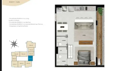 Ágio Studio no Setor Marista - Azure - 52m² Apartamento com 1 Quarto(s) e 1 banheiro(s) à Venda, 52 por R$ 690.000 no setor Setor Marista VN18409