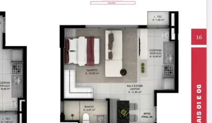 Ágio  LIV URBAN MARISTA Apartamento com 1 Quarto(s) e 1 banheiro(s) à Venda, 38.11 por R$ 481.980 no setor Setor Marista VN18410