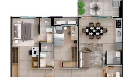 Ágio 2 Suítes - Res. Lago Areião  Apartamento com 2 Quarto(s) e 3 banheiro(s) à Venda, 75.02 por R$ 685.305,91 no setor Setor Areião II AD18513