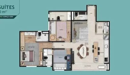 WISH TRINTA E SETE 37 OPORTUNIDADE Apartamento com 3 Quarto(s) e 4 banheiro(s) à Venda, 104 por R$ 750.000 no setor Setor Bueno AD24544