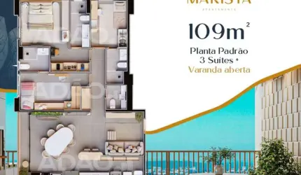 Ágio Invite Marista Apartamento com 3 Quarto(s) e 4 banheiro(s) à Venda, 109.29 por R$ 1.047.000 no setor Setor Marista AX27665