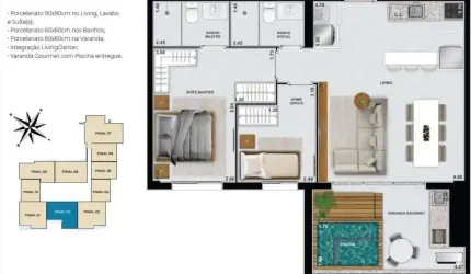 Apartamento 2 quartos - Setor Marista Apartamento com 2 Quarto(s) e 2 banheiro(s) à Venda, 77.46 por R$ 915.000 no setor Setor Marista IN28466
