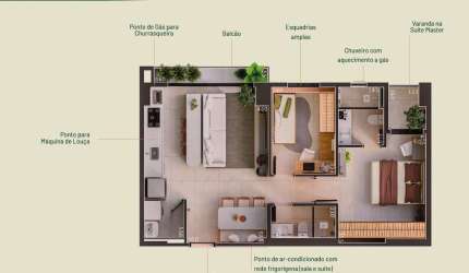 Ágio VENDO ÁGIO ENTREVERDES 2Q ANDAR ALTO  Apartamento com 2 Quarto(s) e 2 banheiro(s) à Venda, 70.09 por R$ 729.000 no setor Setor Pedro Ludovico FL28583