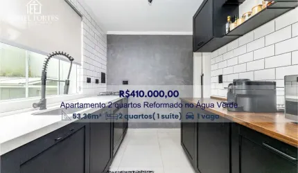 Apartamento Térreo à Venda no Água Verde | 2 Quartos (1 Suíte), Reformado, 1 Vaga – Curitiba