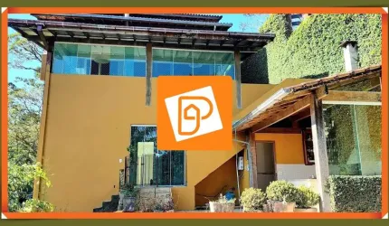 Castelanea, Petrópolis,RJ- Casa &#224; venda com 3 quartos + anexo + piscina + área gourmet