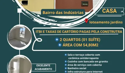 Excelente casa no bairro das Industrias, acabamento diferenciado.