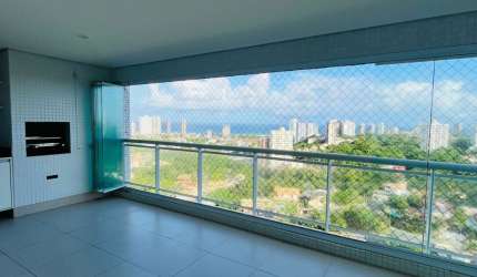 Etco 130 metros vista mar 3/4 1 suite dependência completa de empregada, 02 vagas de garagens
