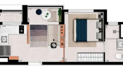 Apartamento para Venda em São Paulo, Vila Buarque, 1 dormitório, 1 suíte, 1 banheiro