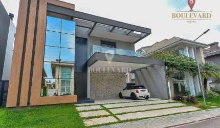 Casa nova mobiliada no Residencial Boulevard, com 4 suítes à venda, 387 m² por R$ 4.499.000 - Uberaba - Curitiba/PR