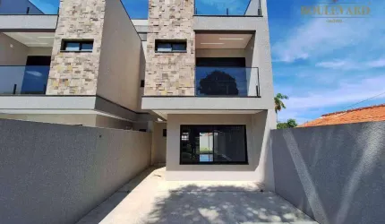 Sobrado novo com quintal e 3 dormitórios à venda, 125 m² por R$ 899.000 - Xaxim - Curitiba/PR