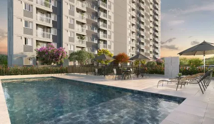 Lindo Apartamento de 1 e 2 quartos com lazer completo,varanda e vaga  em Olaria - RJ