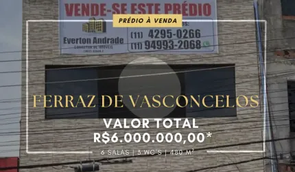 PRÉDIO À VENDA NO CENTRO COMERCIAL DE FERRAZ DE VASCONCELOS - SÃO PAULO