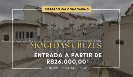 SOBRADO EM CONDOMÍNIO À VENDA EM MOGI DAS CRUZES 26.000,00 DE ENTRADA- VILA BRASILEIRA