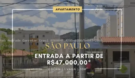 APARTAMENTO PARA VENDA EM SÃO PAULO ENTRADA DE 47.000,00- JARAGUÁ