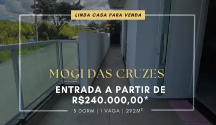 CASA À VENDA EM MOGI DAS CRUZES 240.000,00 DE ENTRADA- CÉZAR DE SOUZA