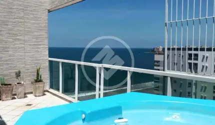 excelente oportunidade de morar em uma cobertura de 4 quartos com piscina e uma bela vista do mar. codigo: 95955