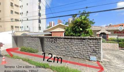 Casa comercial na Aldeota com 600m2 terreno, na Leonardo Mota