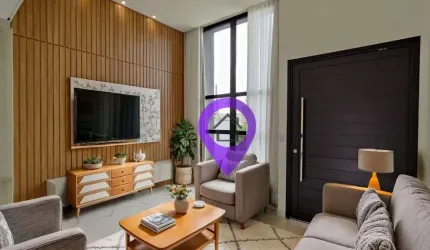 Casa com 150m² construídos em terreno de 300m² no Condomínio Las Palmas, Pouso Alegre. 3 suítes, 4 vagas, piscina e lazer completo