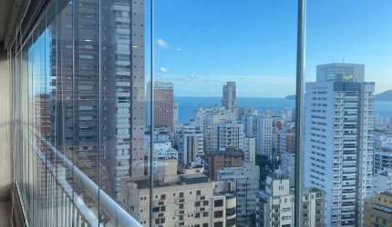 Clássico apartamento de 3 suítes e 2 vagas locação- Boqueirão- Santos