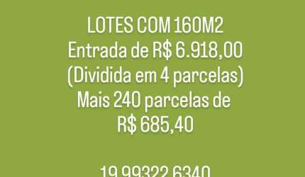 Lotes em Mogj Mirim mesmo se estiver negativado